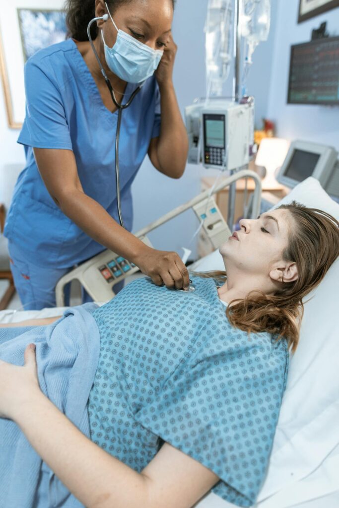 A Nurse Checking a Patient's Heartbeat IV Hydration Therapy