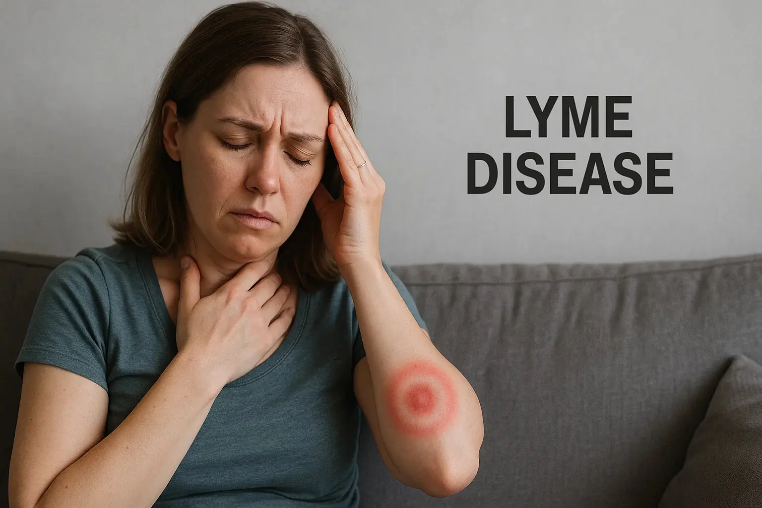 Sick woman seeking for treatment for lyme disease
