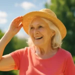 old woman enjoying summer after taking magnesium supplements