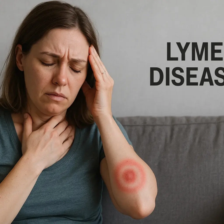 Sick woman seeking for treatment for lyme disease